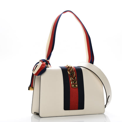 Gucci Calfskin Small Sylvie Shoulder Bag White 3 of 8