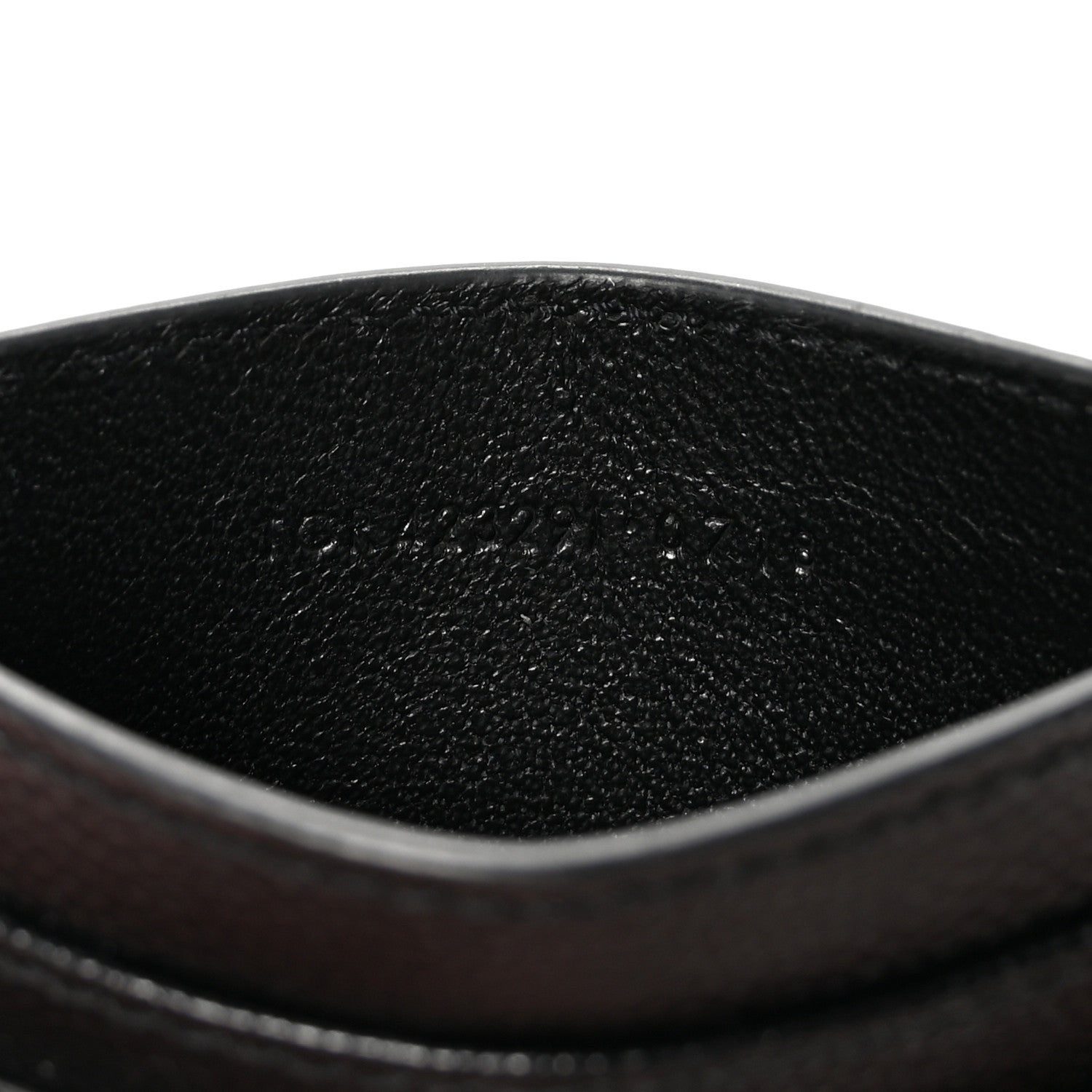Saint Laurent Grain De Poudre Matelasse Chevron Monogram Credit Card Case Black 7 of 7