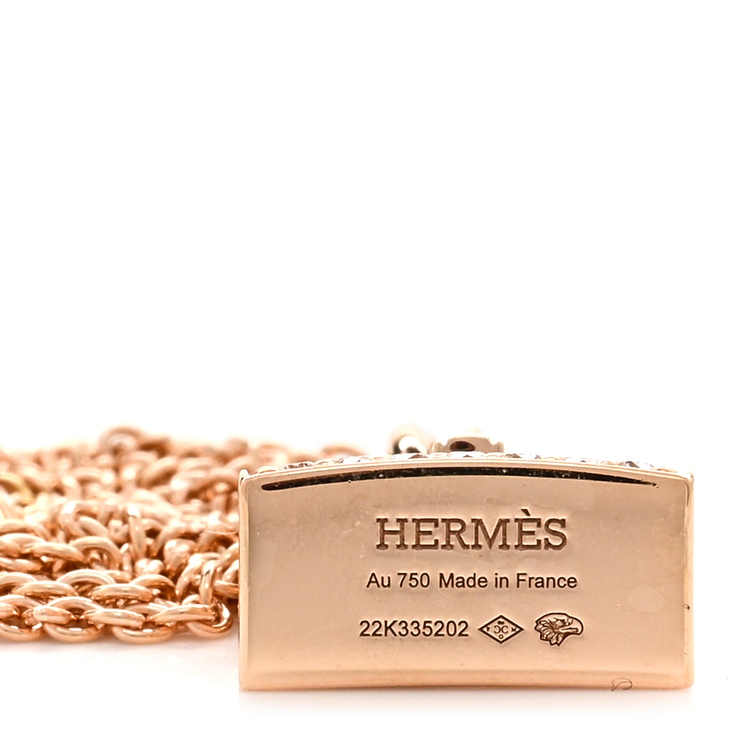 18K Rose Gold Diamond Kelly Amulettes Pendant Necklace