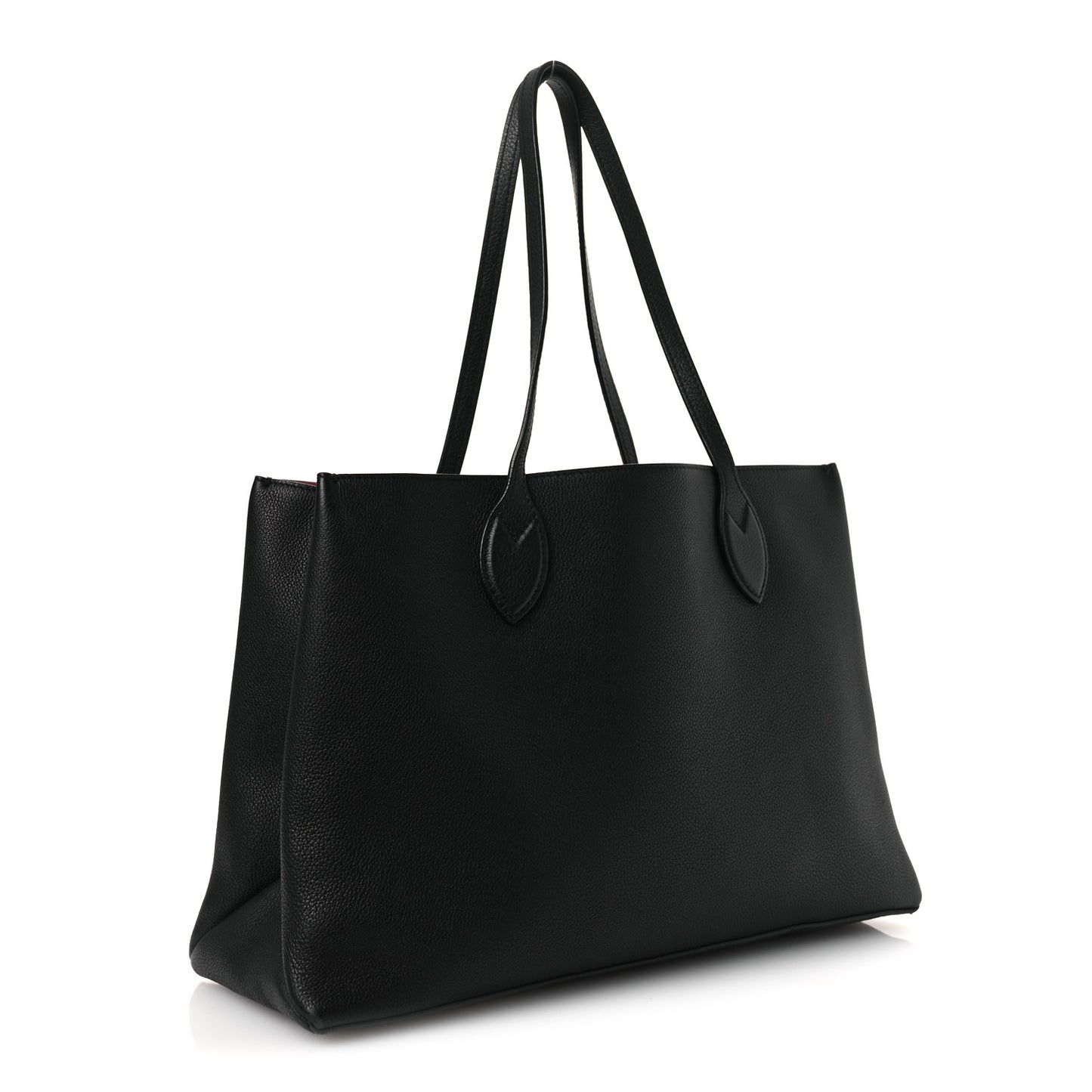 Grained Calfskin Lockme Shopper Black