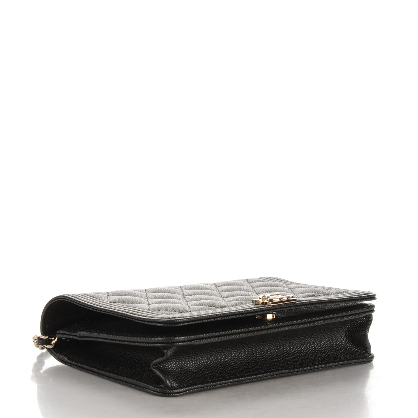 Caviar Quilted Boy Wallet On Chain WOC Black