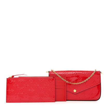 Louis Vuitton Vernis Felicie Pochette Chain Wallet Cherry 1 of 13