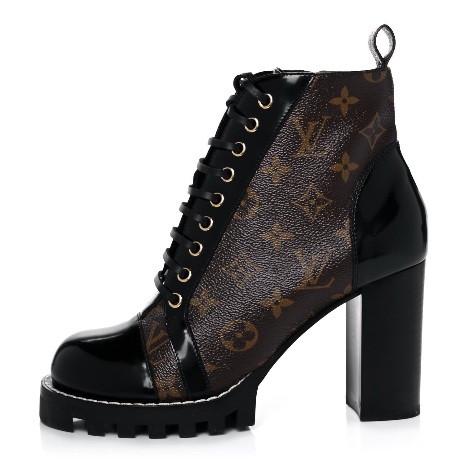 Louis Vuitton Patent Calfskin Monogram Star Trail Ankle Boots 39 Black 1 of 8