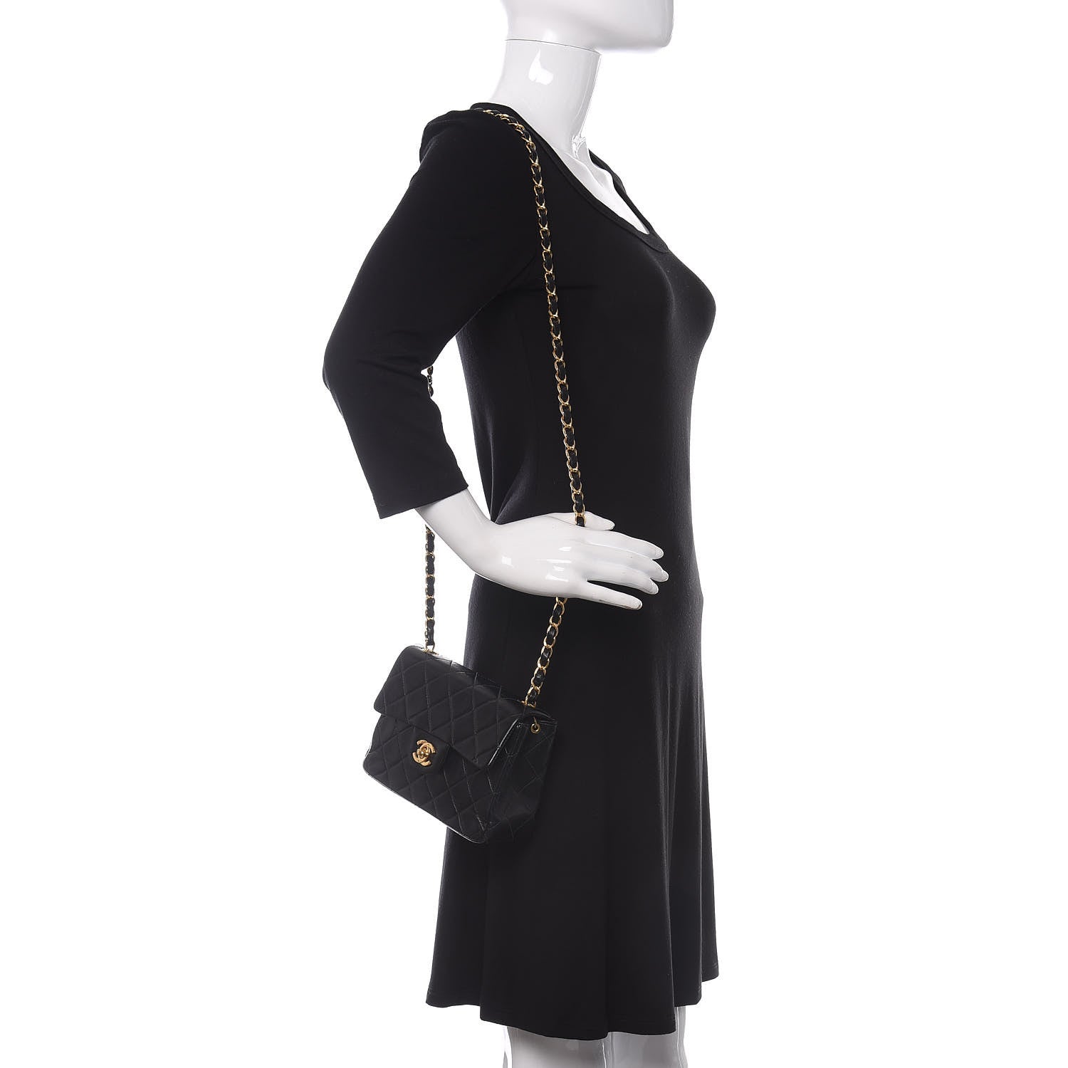 Chanel Lambskin Quilted Mini Square Flap Black 2 of 9