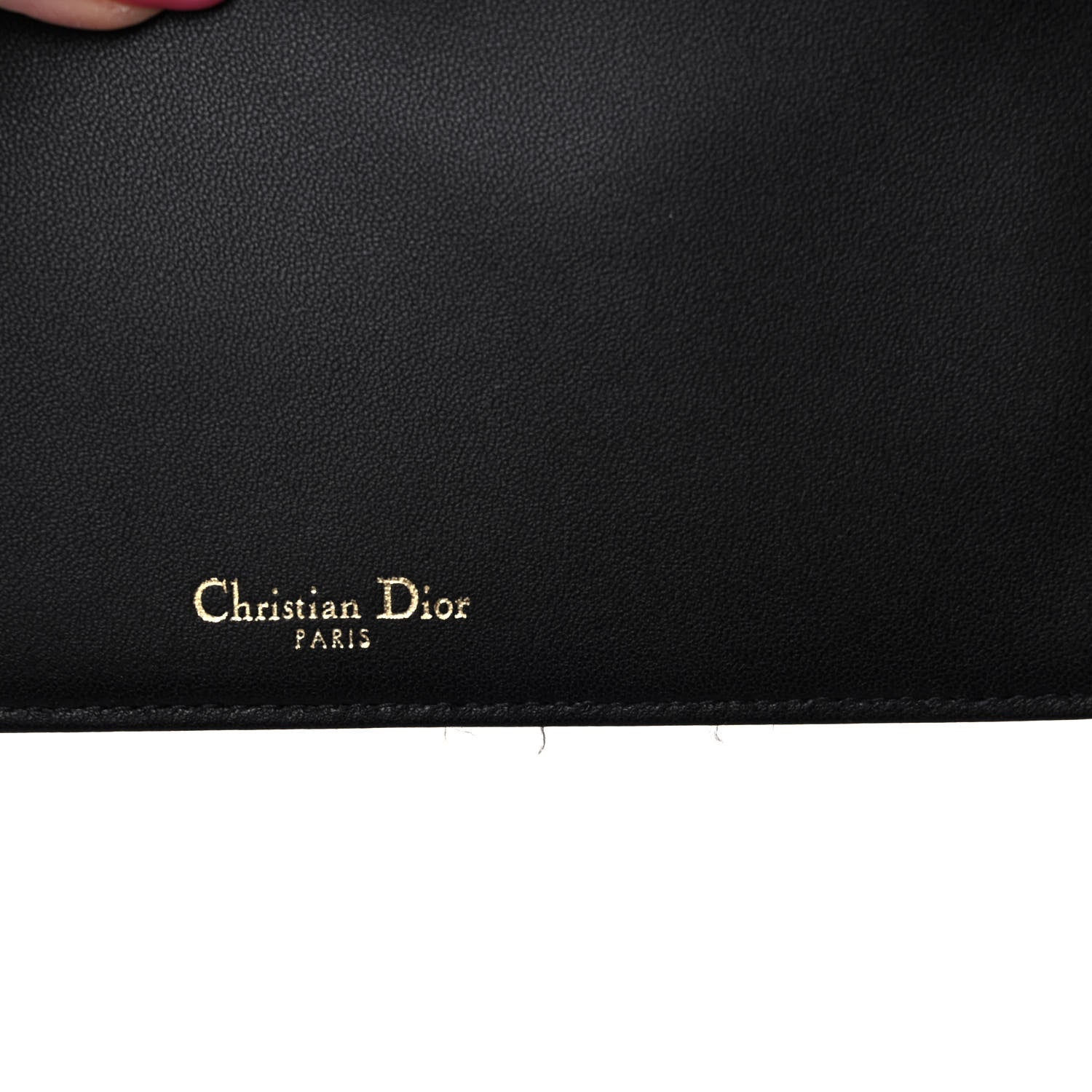 Christian Dior Lambskin Cannage Lady Dior Chain Wallet Black 10 of 10