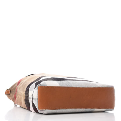 Burberry Canvas Mega Check Medium Tottenham Brit Tote Saddle Brown 4 of 16