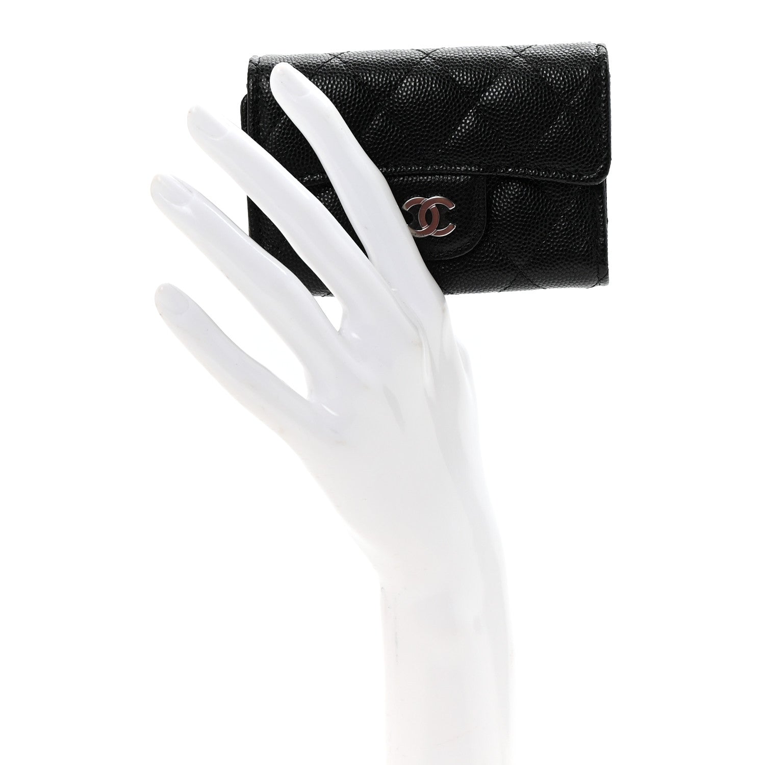 Chanel Caviar Quilted Classic 4 Key Holder Wallet Black 2 of 9