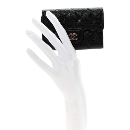 Chanel Caviar Quilted Classic 4 Key Holder Wallet Black 2 of 9