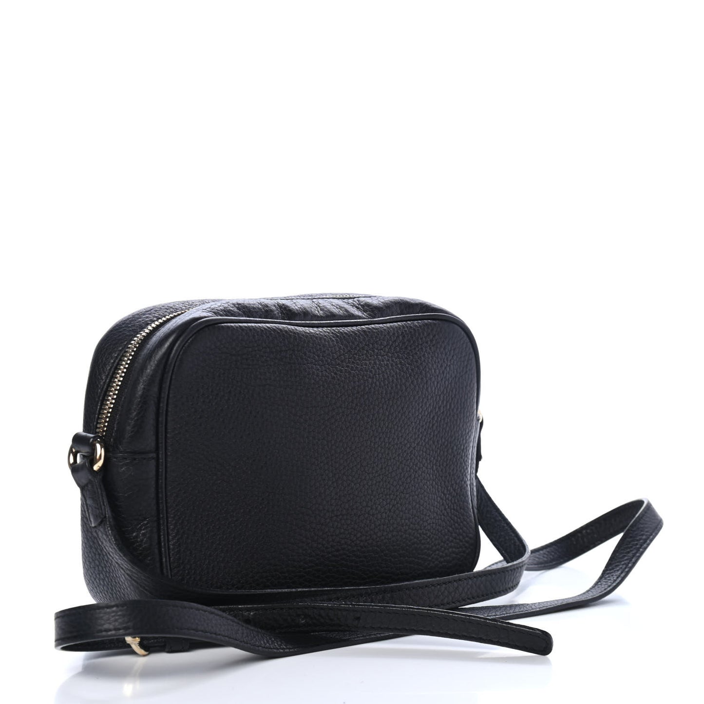 Pebbled Calfskin Small Soho Disco Bag Black