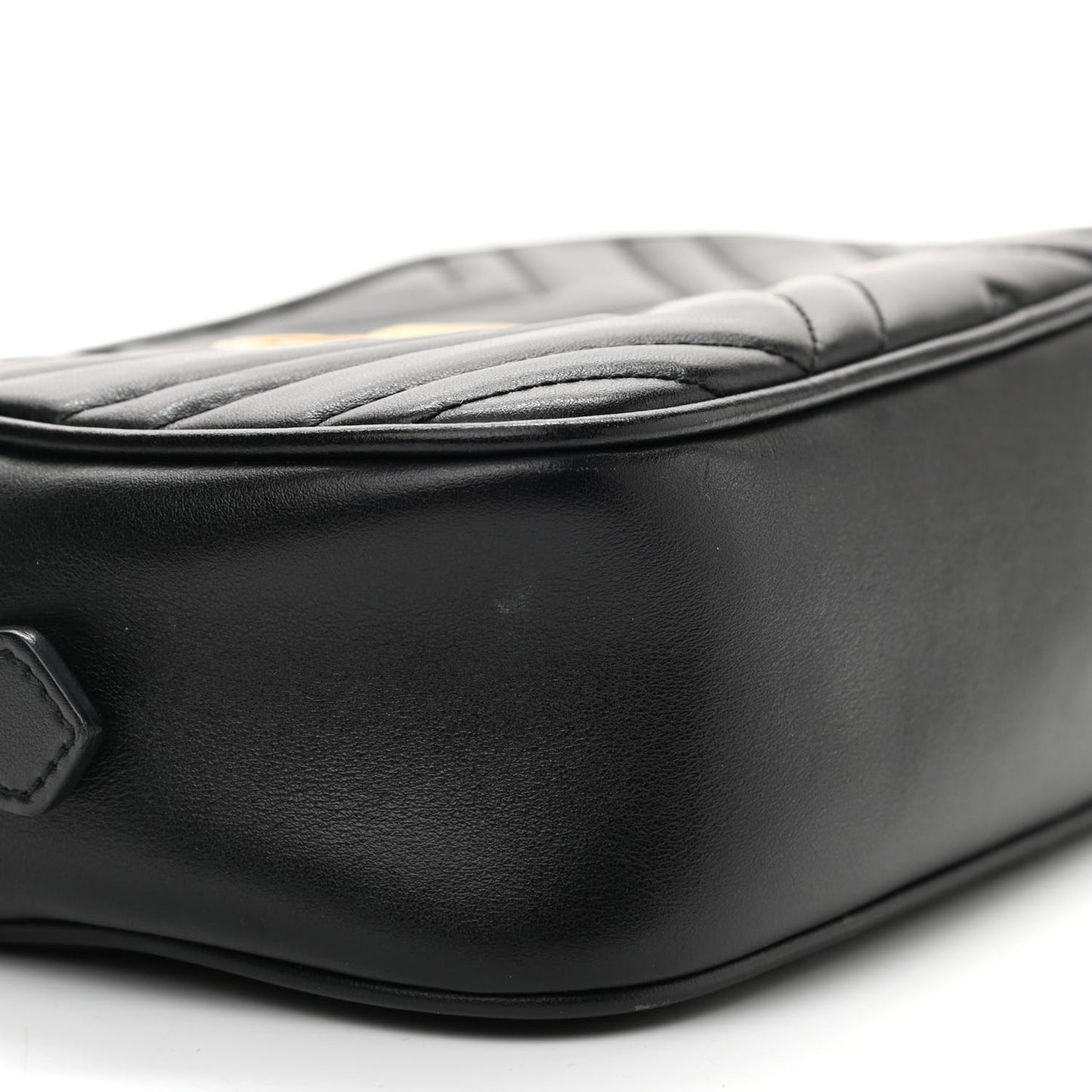 Calfskin Matelasse Small GG Marmont Chain Shoulder Bag Black