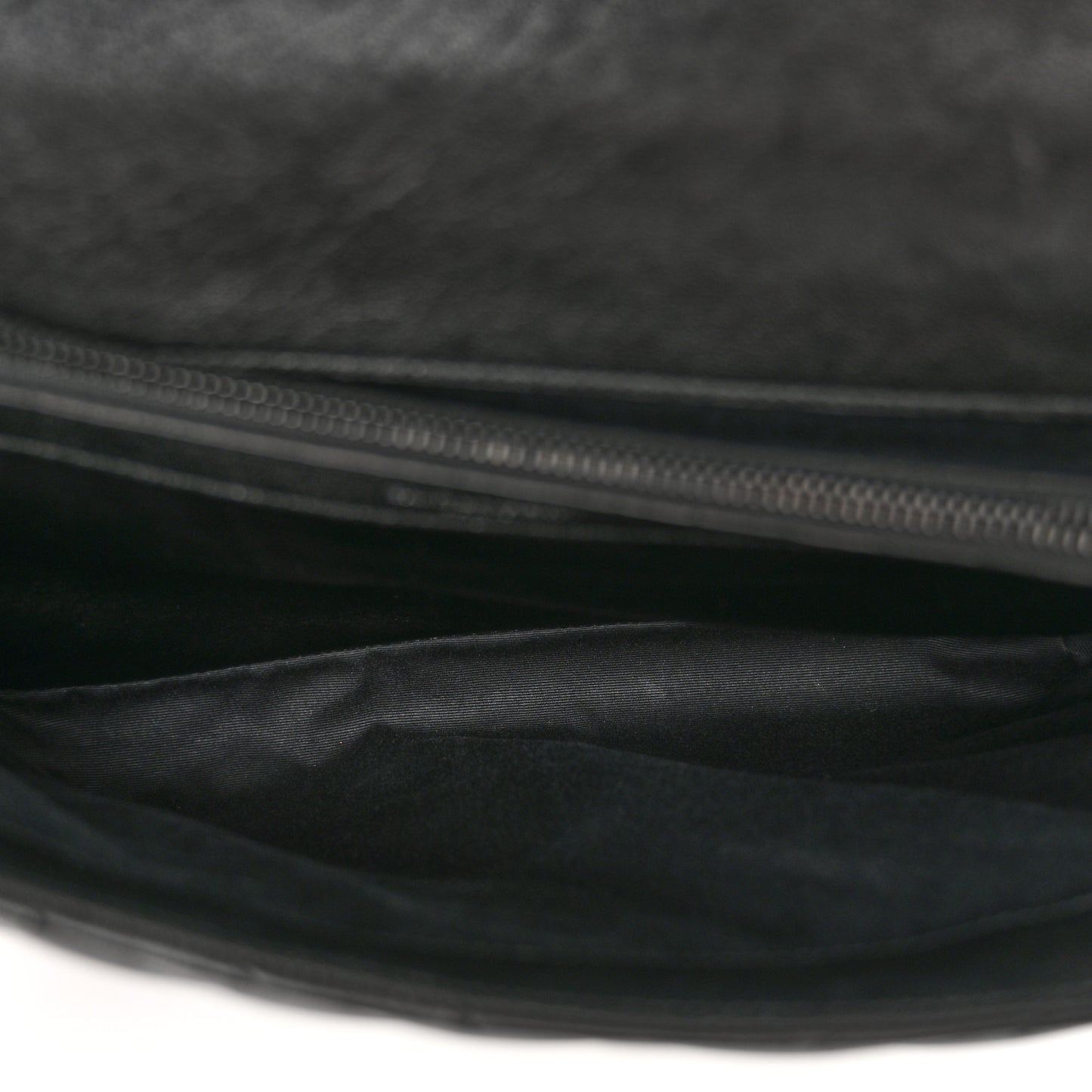 Sheepskin Matelasse Chevron Monogram Monochrome Large College Satchel Black