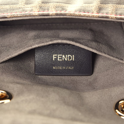 Fendi Glazed Fabric Vitello Century FF 1974 Stamp Patch Mini Double F Crossbody Bag Mogano Panna Fragola 6 of 9