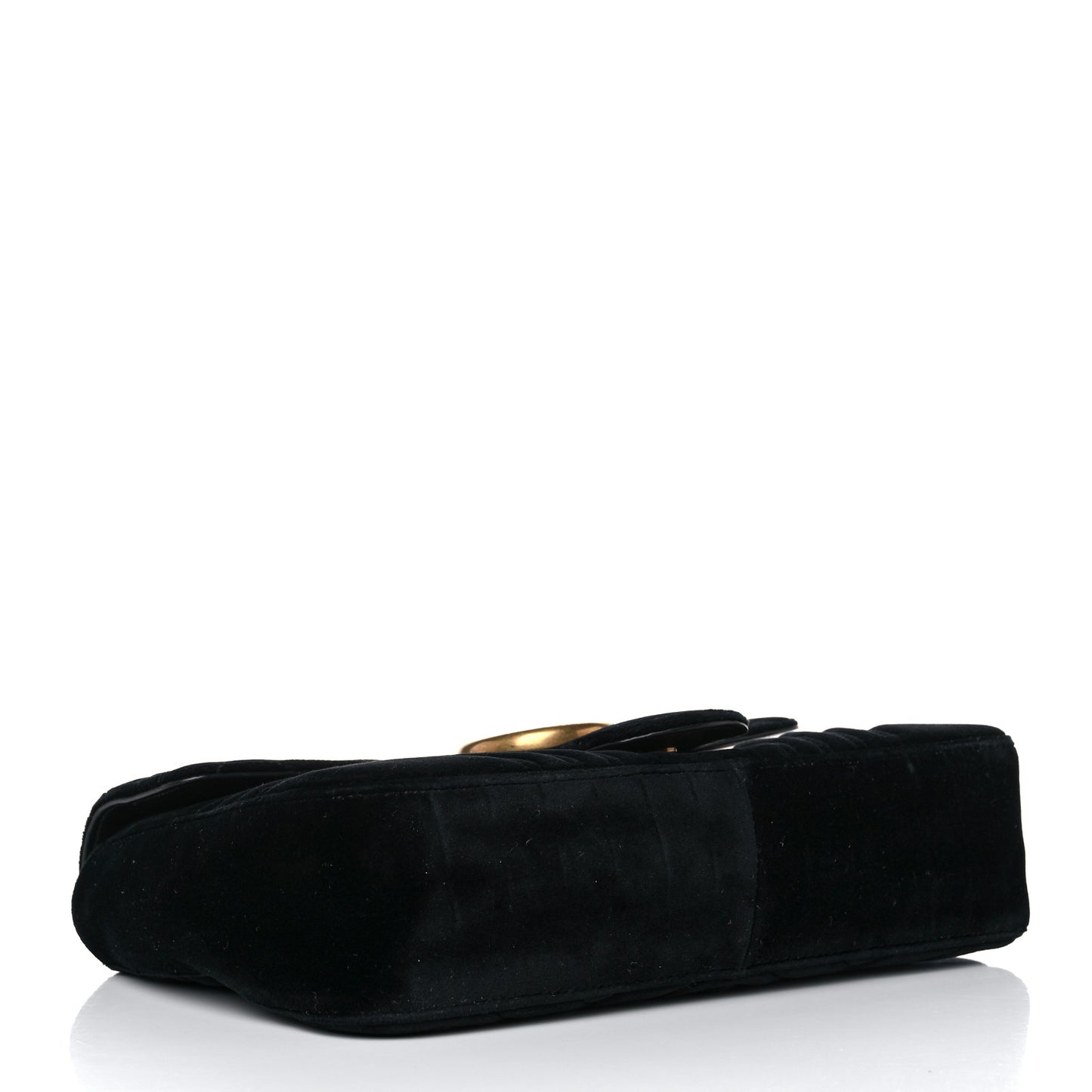Velvet Matelasse Medium GG Marmont Shoulder Bag Black