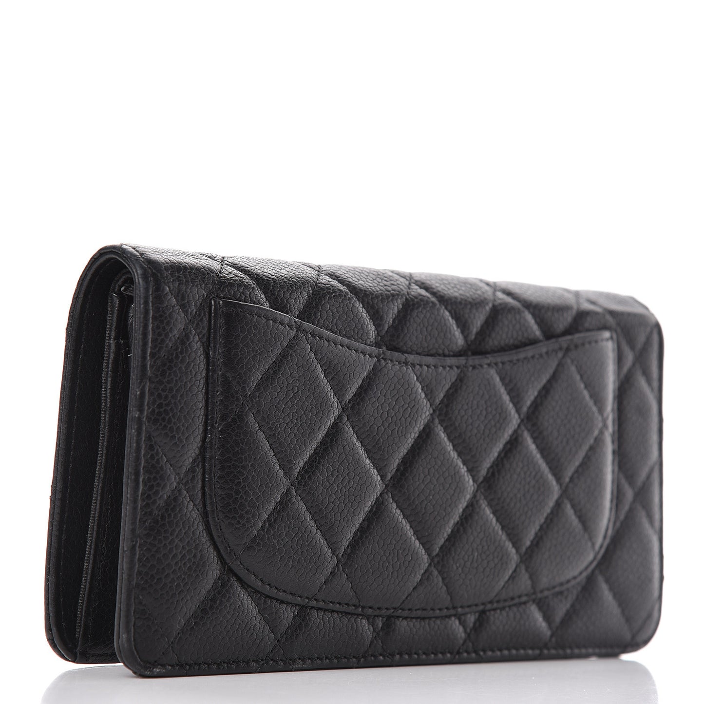 Caviar Quilted Yen Wallet Black