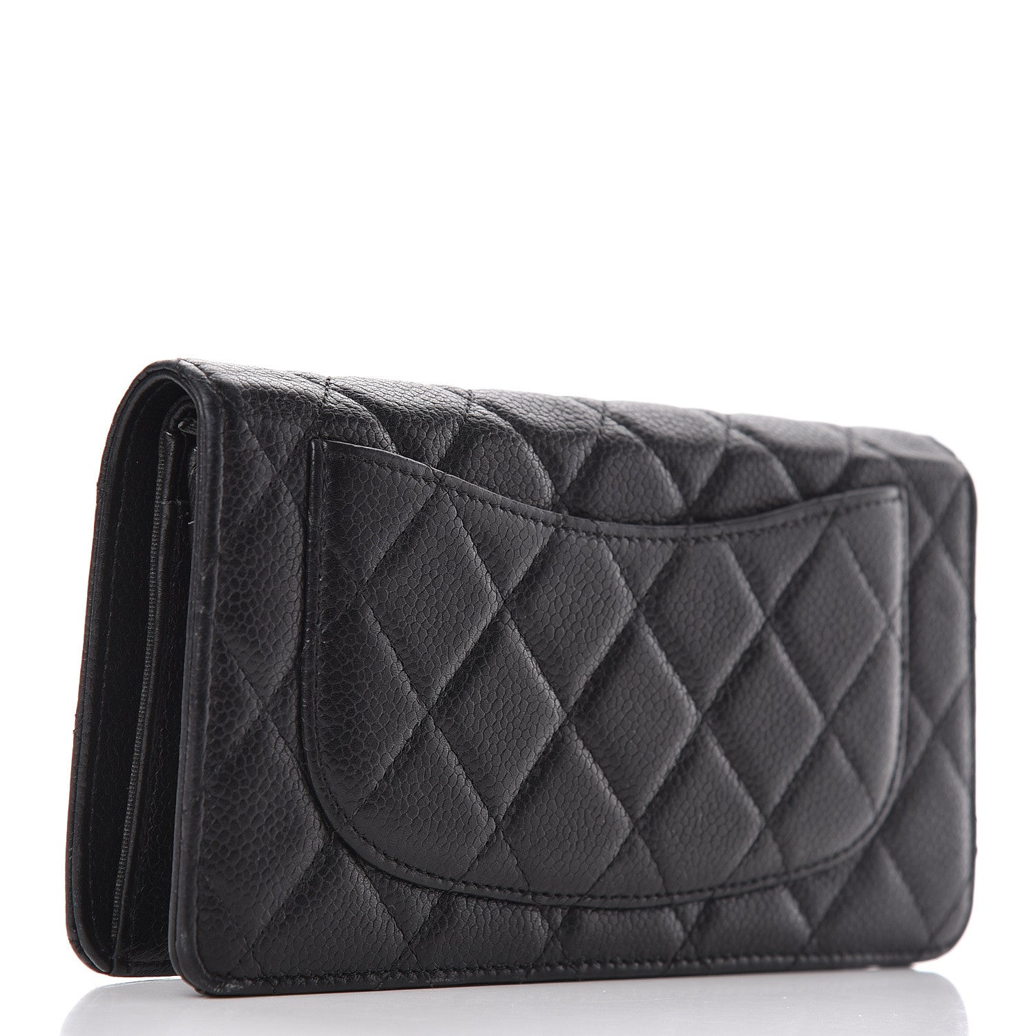 Chanel Caviar Quilted Yen Wallet Black 3 of 11