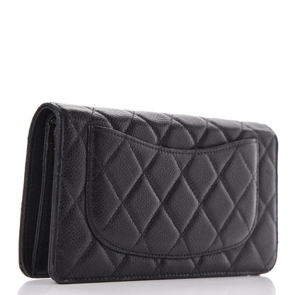 Chanel Caviar Quilted Yen Wallet Black 3 of 11