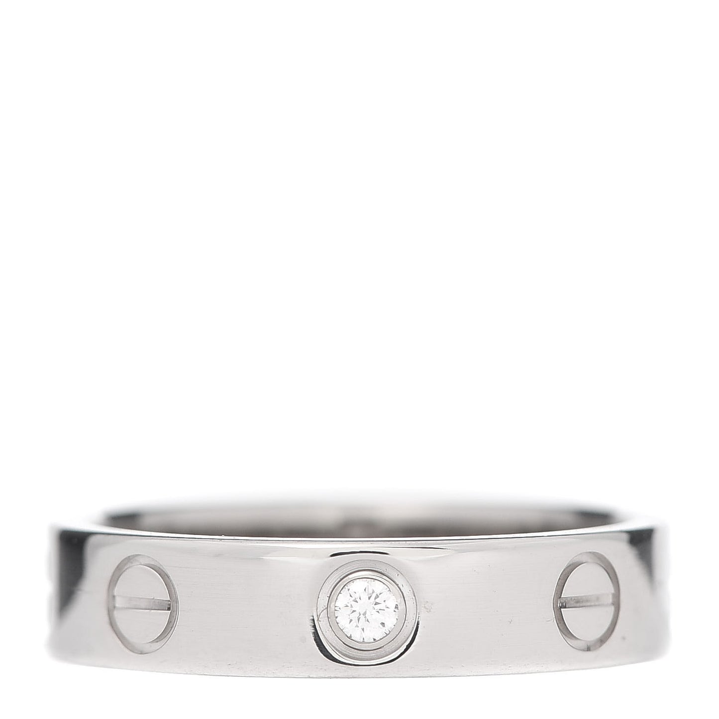 18K White Gold Diamond 4mm LOVE Wedding Band Ring 49 4.75