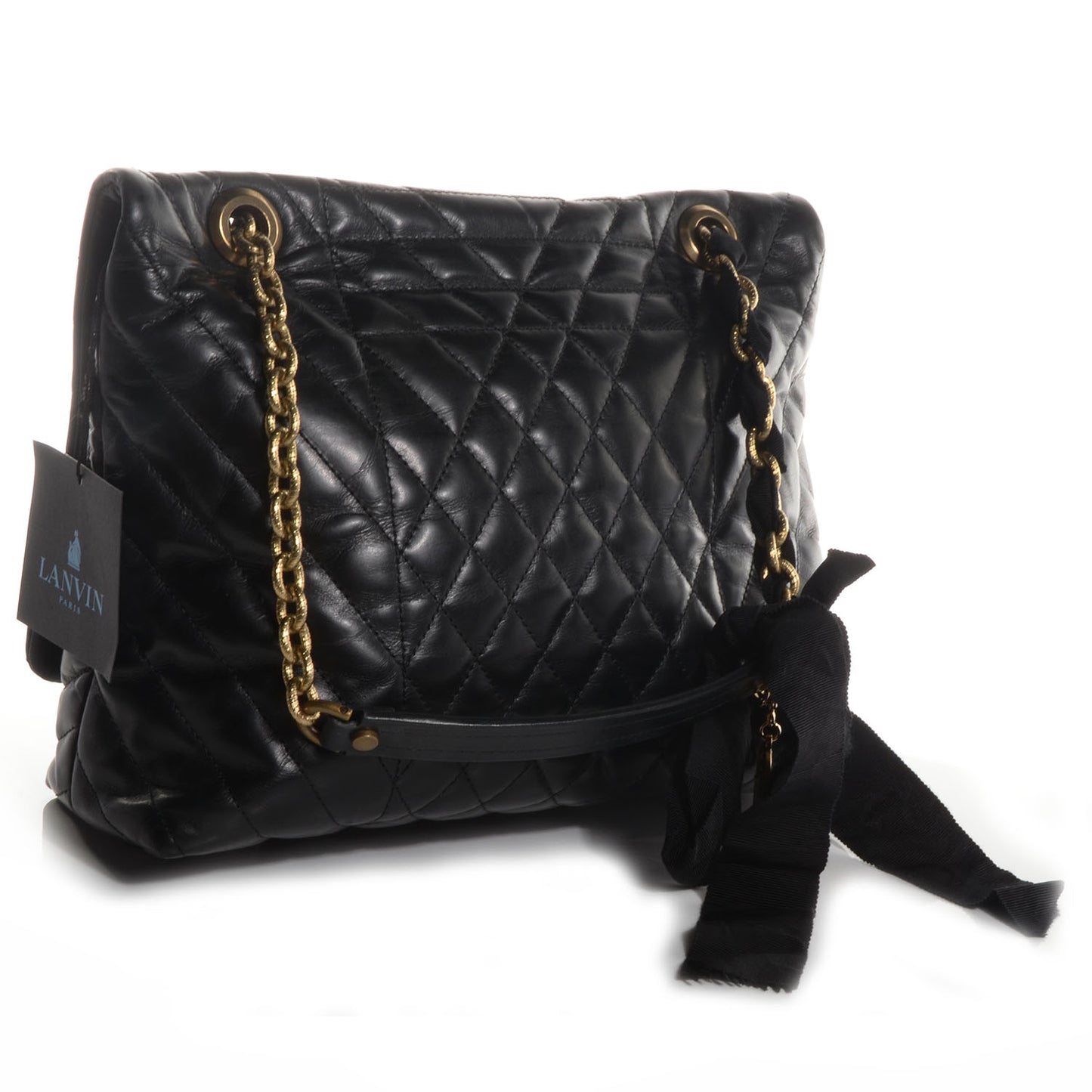 Quilted Calfskin Happy Medium Shoulder Bag Black