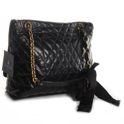 Lanvin Quilted Calfskin Happy Medium Shoulder Bag Black 3 of 8