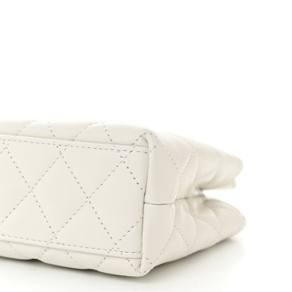 Chanel Shiny Aged Calfskin Quilted Nano Kelly Shopper White 10 of 10