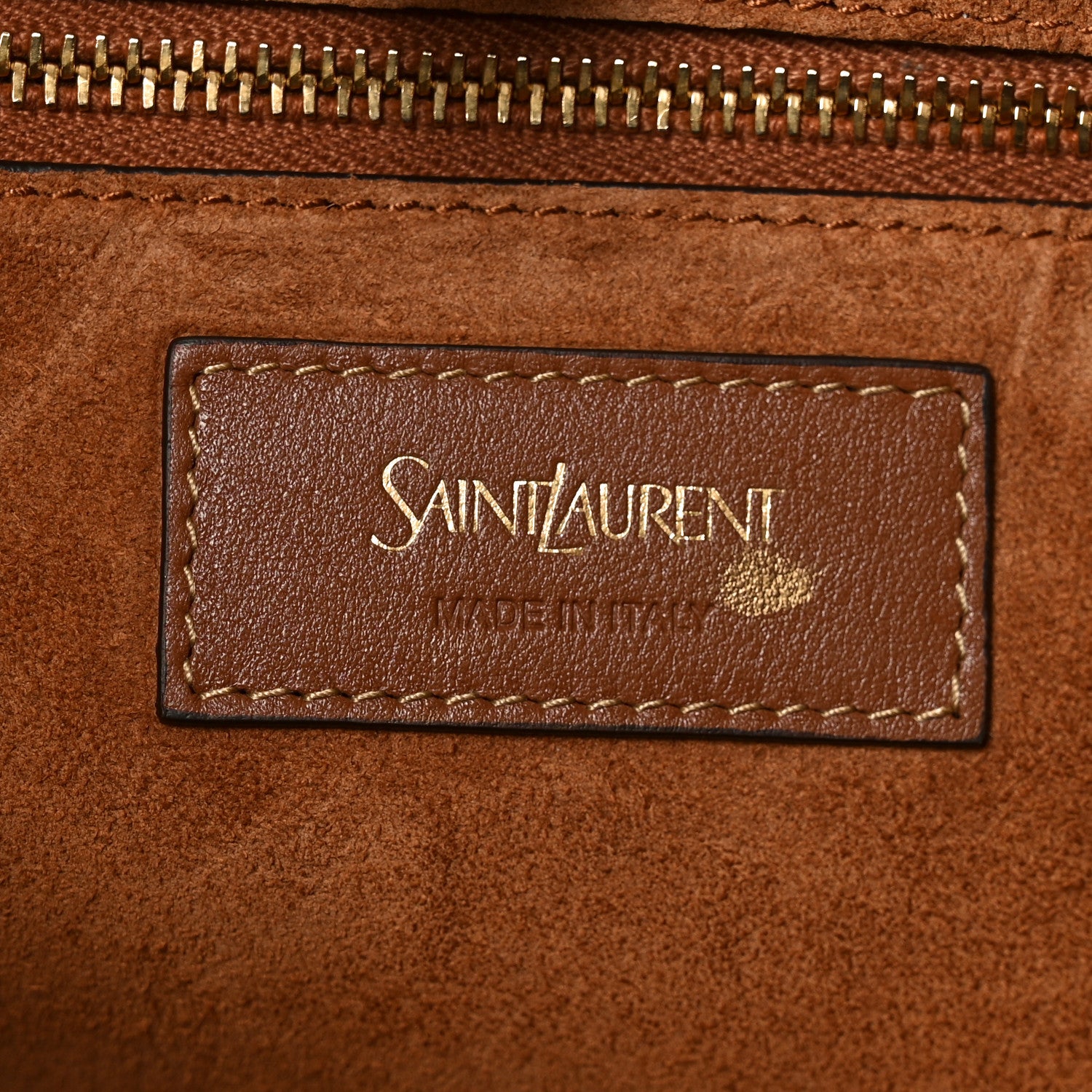 Saint Laurent Santorini Lux Calfskin Y Drawstring Tote Brick 6 of 10
