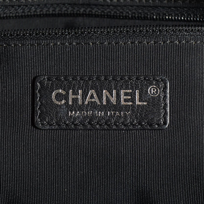 Chanel Calfskin Quilted Double Stitch Large Boy Tote Black 6 of 8
