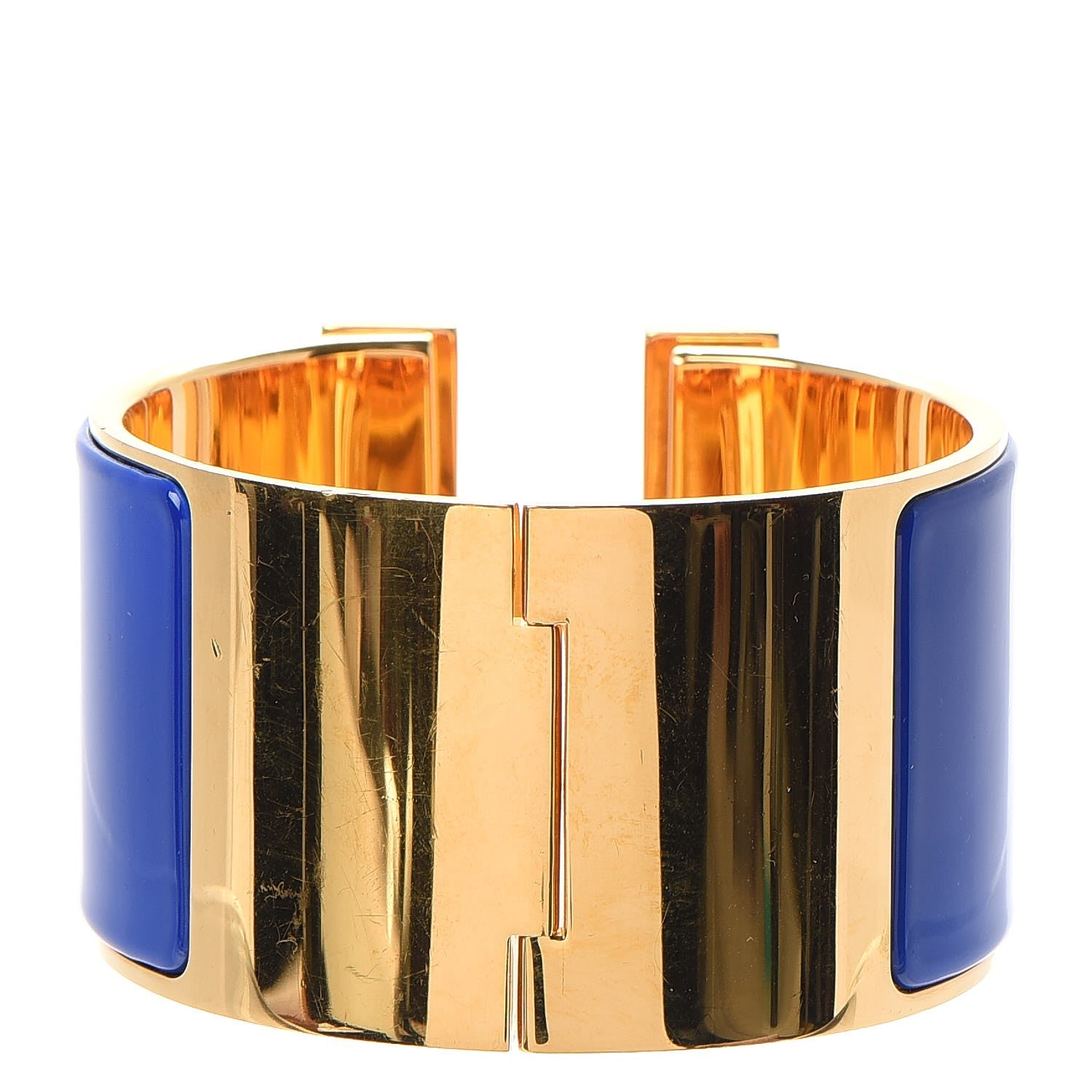 Hermes Enamel Extra Wide Clic Clac H Bracelet GM Bleu Electrique 3 of 4