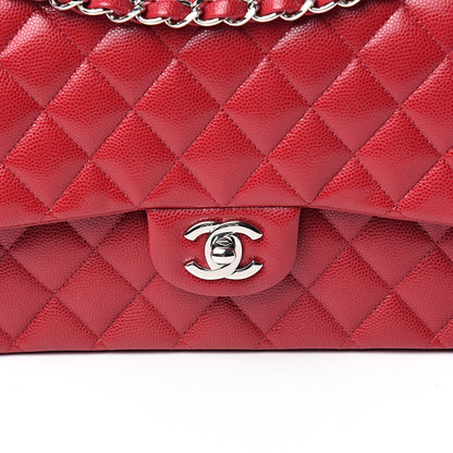 Chanel Caviar Quilted Medium Double Flap Dark Pink 9 of 10