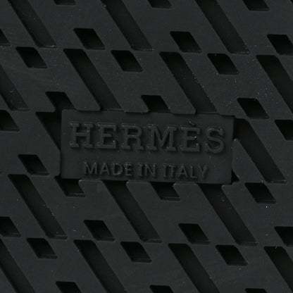 Hermes Calfskin Woolskin Womens Chypre Sandals 37.5 Black Ecru 8 of 10