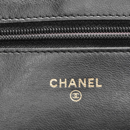 Chanel Lambskin Micro Quilted Wallet On Chain WOC Black 7 of 9