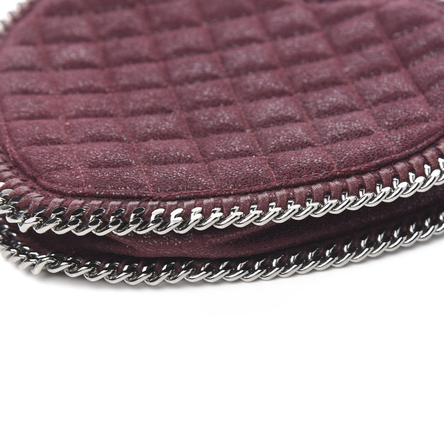 Shaggy Deer Quilted Falabella Heart Crossbody Bag Burgundy