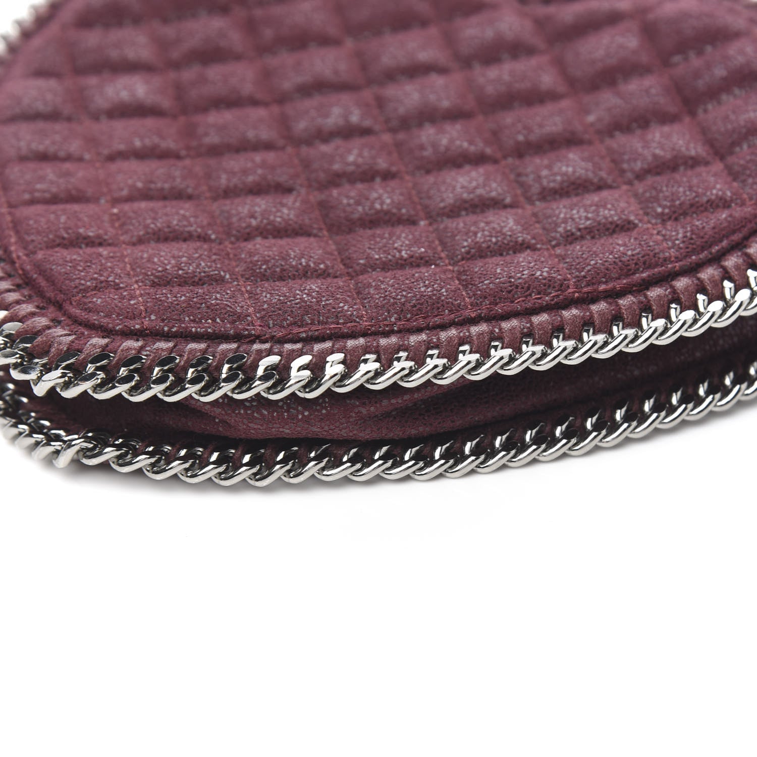 Stella McCartney Shaggy Deer Quilted Falabella Heart Crossbody Bag Burgundy 7 of 8