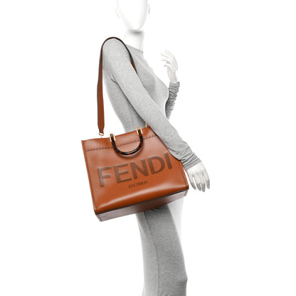 Fendi Vitello King Plexiglass Medium Fendi Sunshine Shopper Tote Cuoio 2 of 9
