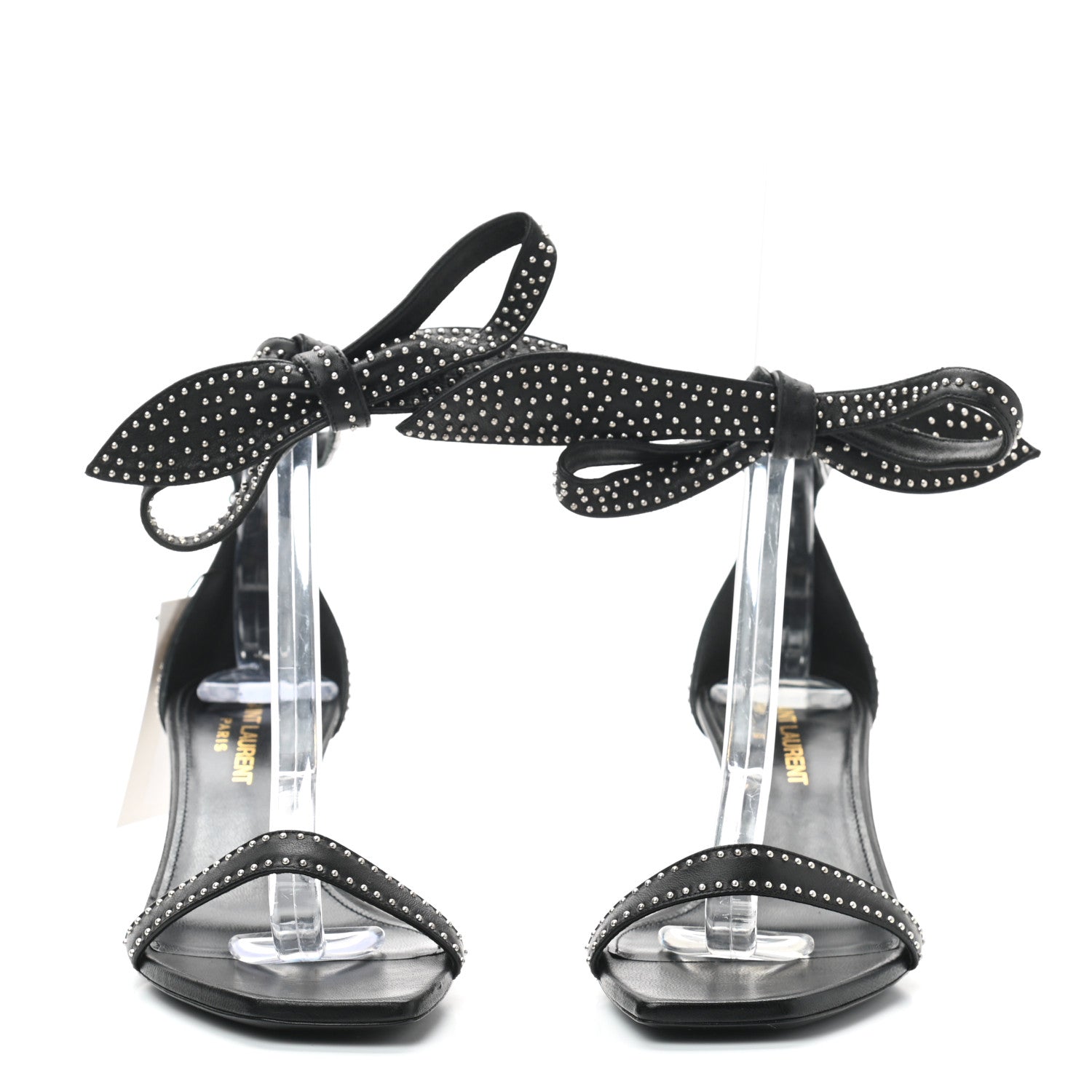 Saint Laurent Nappa Studded Charlotte Sandals 36 Black 2 of 6