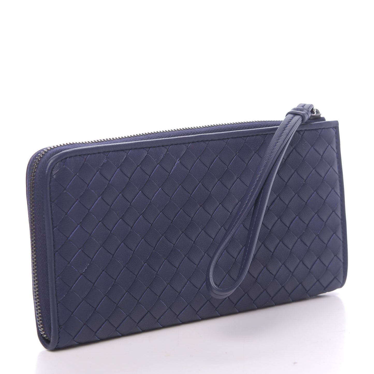 Nappa Intrecciato Zip Around Wallet Atlantic