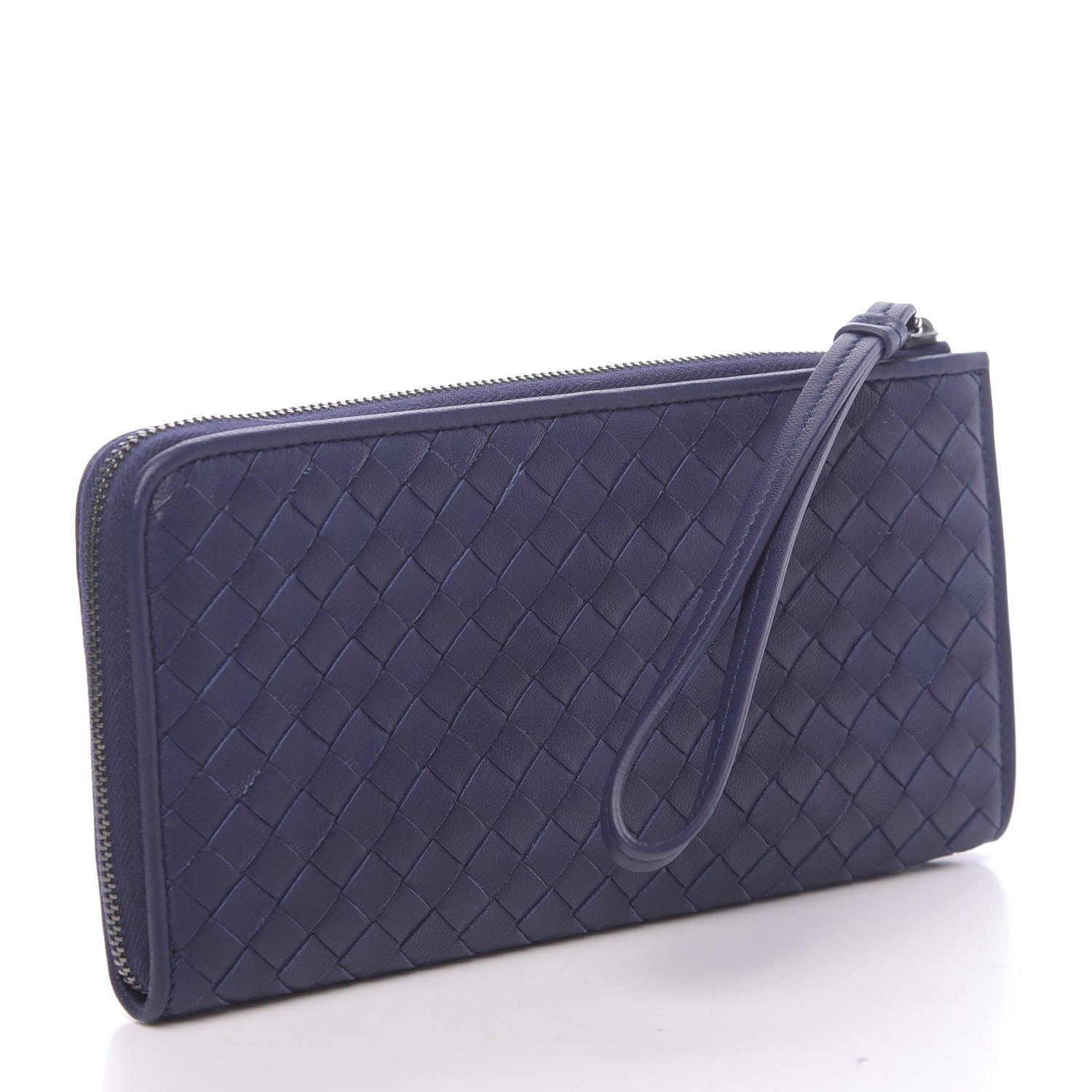 Bottega Veneta Nappa Intrecciato Zip Around Wallet Atlantic 3 of 7