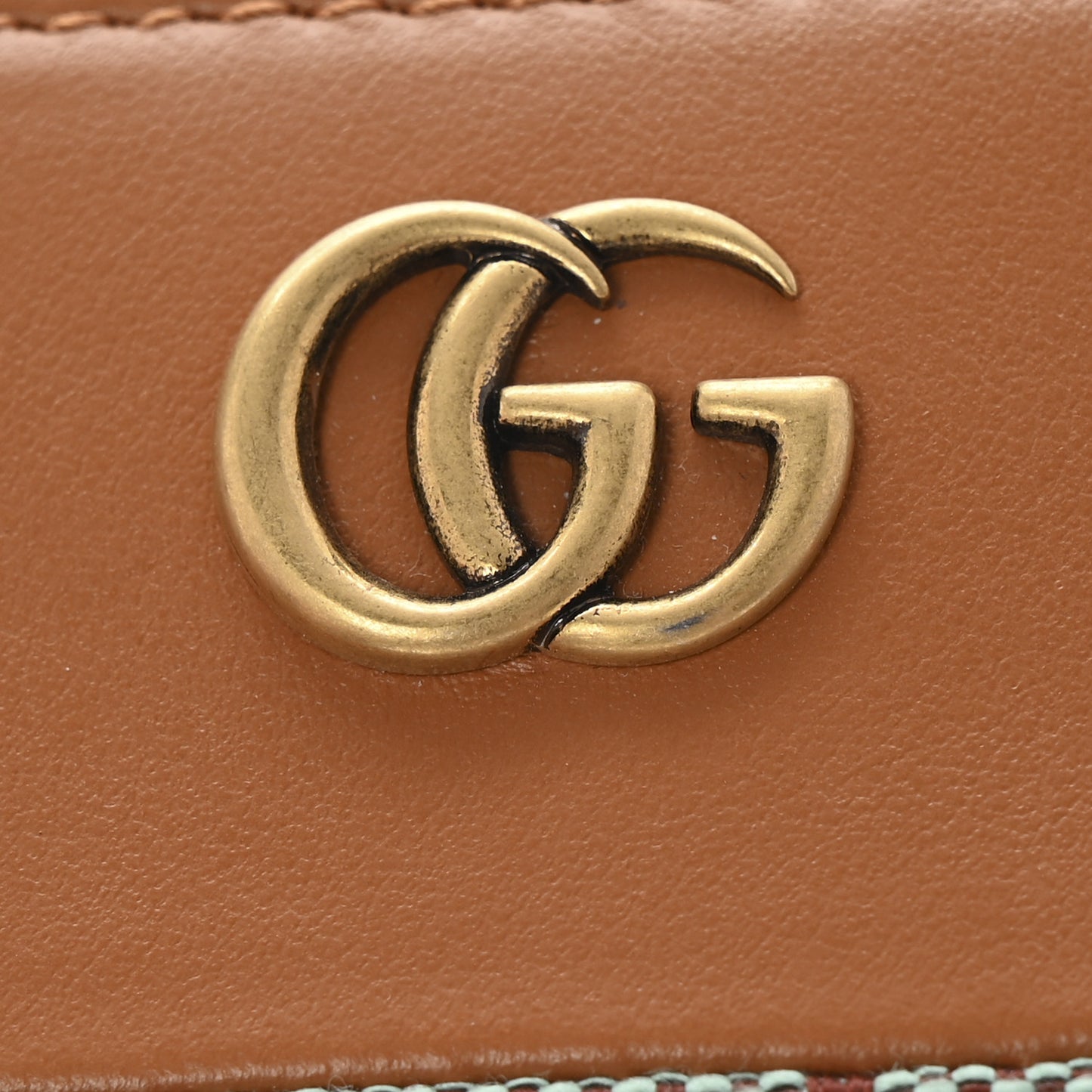 Moire Calfskin Monogram Bi-Fold Wallet Azure Harness Brown
