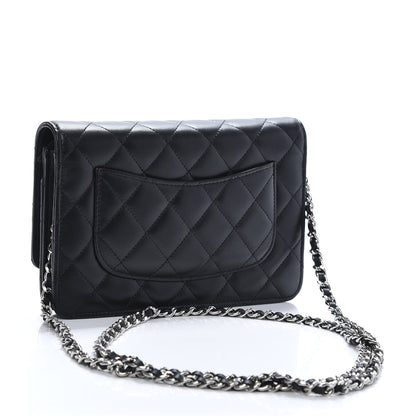 Chanel Lambskin Quilted Wallet On Chain WOC Black 3 of 12