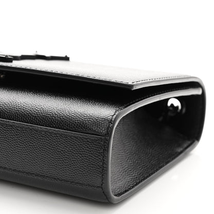 Saint Laurent Grain De Poudre Small Monogram Kate Satchel Black 8 of 9