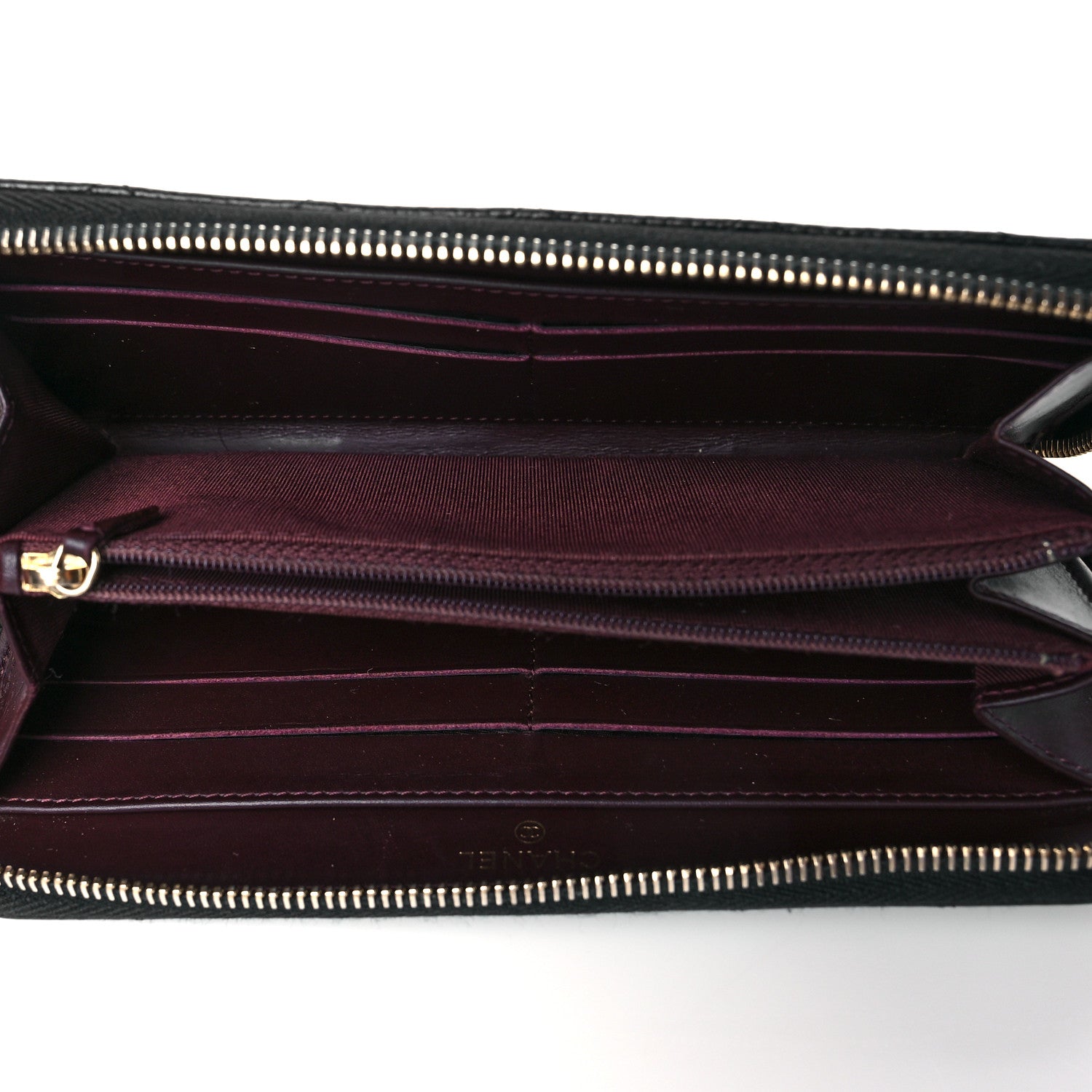 Chanel Caviar Quilted Large Gusset Zip Around Wallet Black 5 of 11