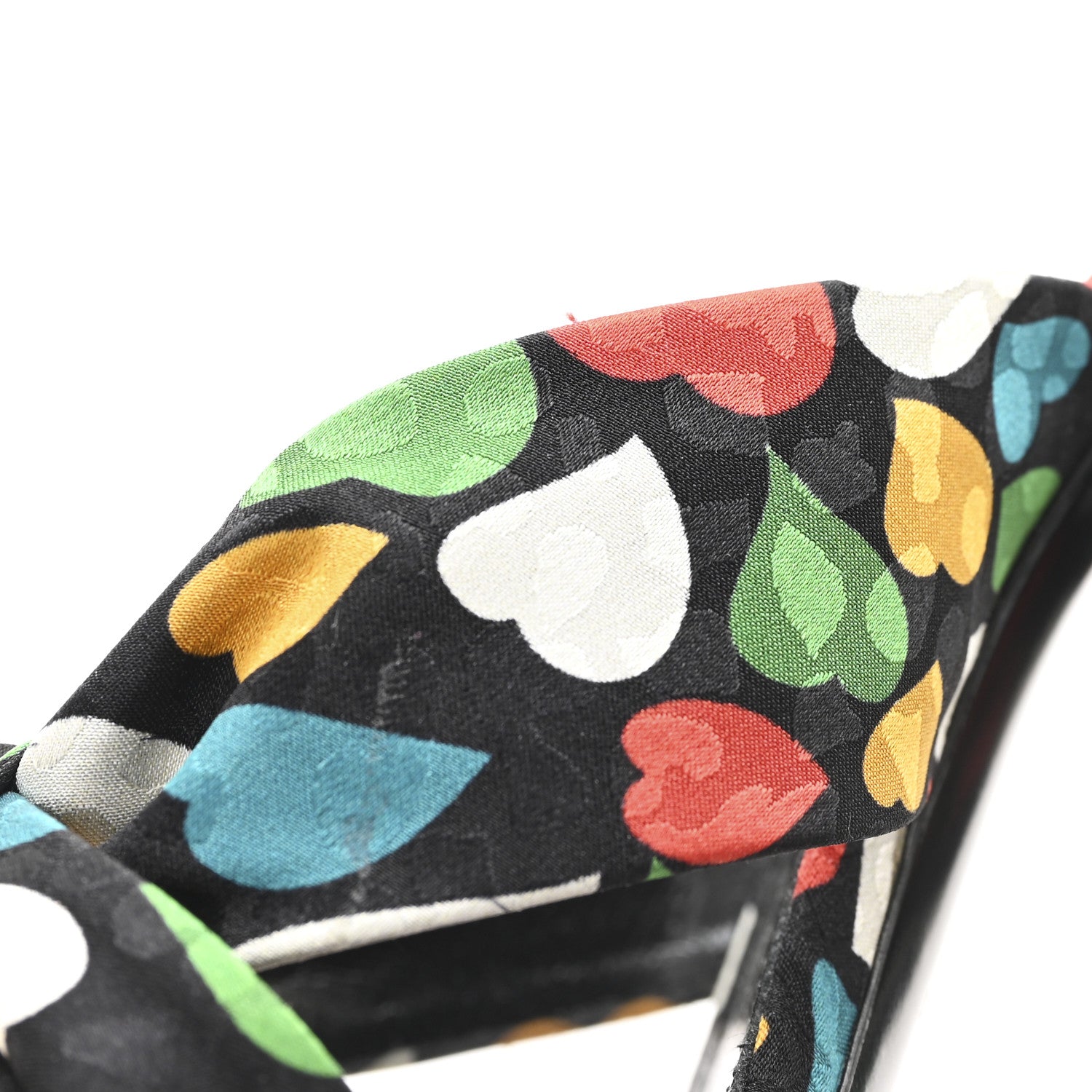 Saint Laurent Satin Heart Bianca Knotted Mule Sandals 36.5 Black Multicolor 10 of 10