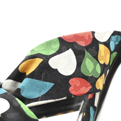 Saint Laurent Satin Heart Bianca Knotted Mule Sandals 36.5 Black Multicolor 10 of 10