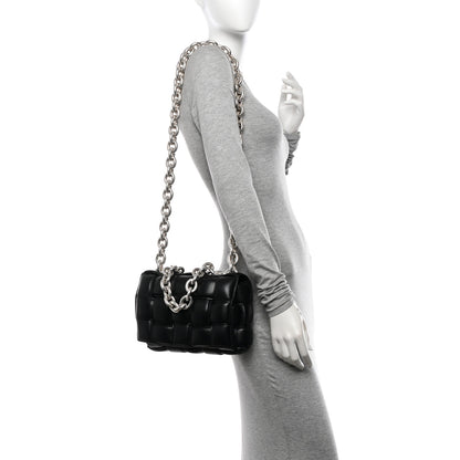 Bottega Veneta Lambskin Maxi Intreccio Padded Chain Cassette Crossbody Bag Black 2 of 11