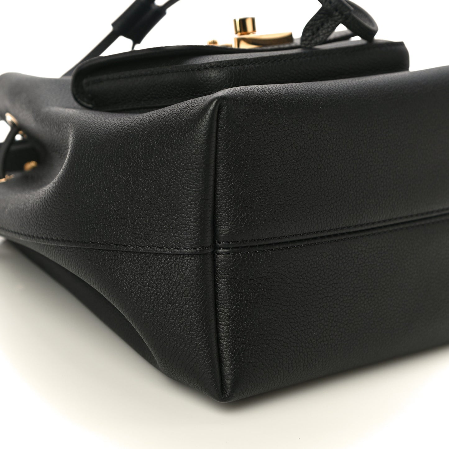 Calfskin Lockme Bucket MM Black