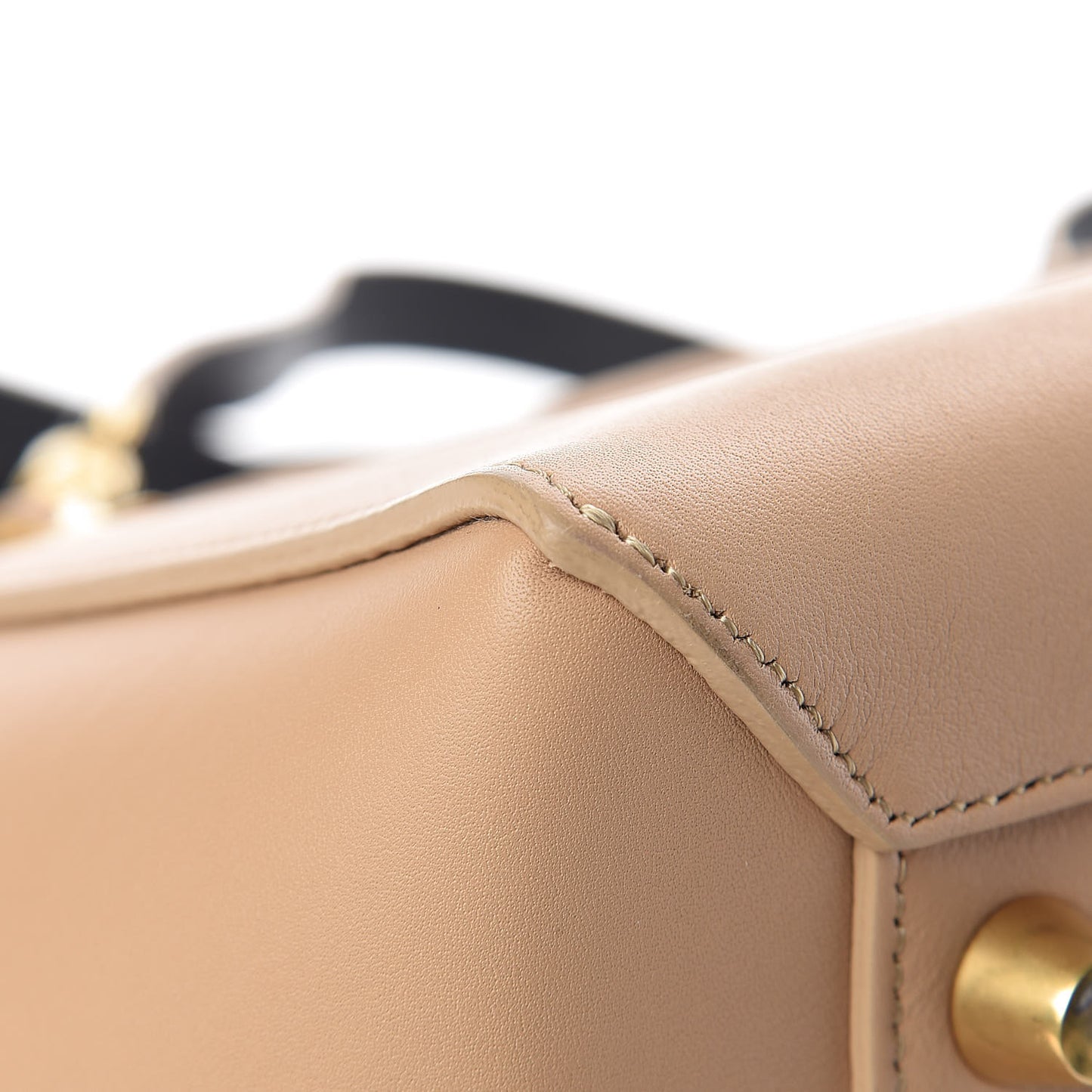 Smooth Calfskin Mini Bi-Color Belt Bag Beige