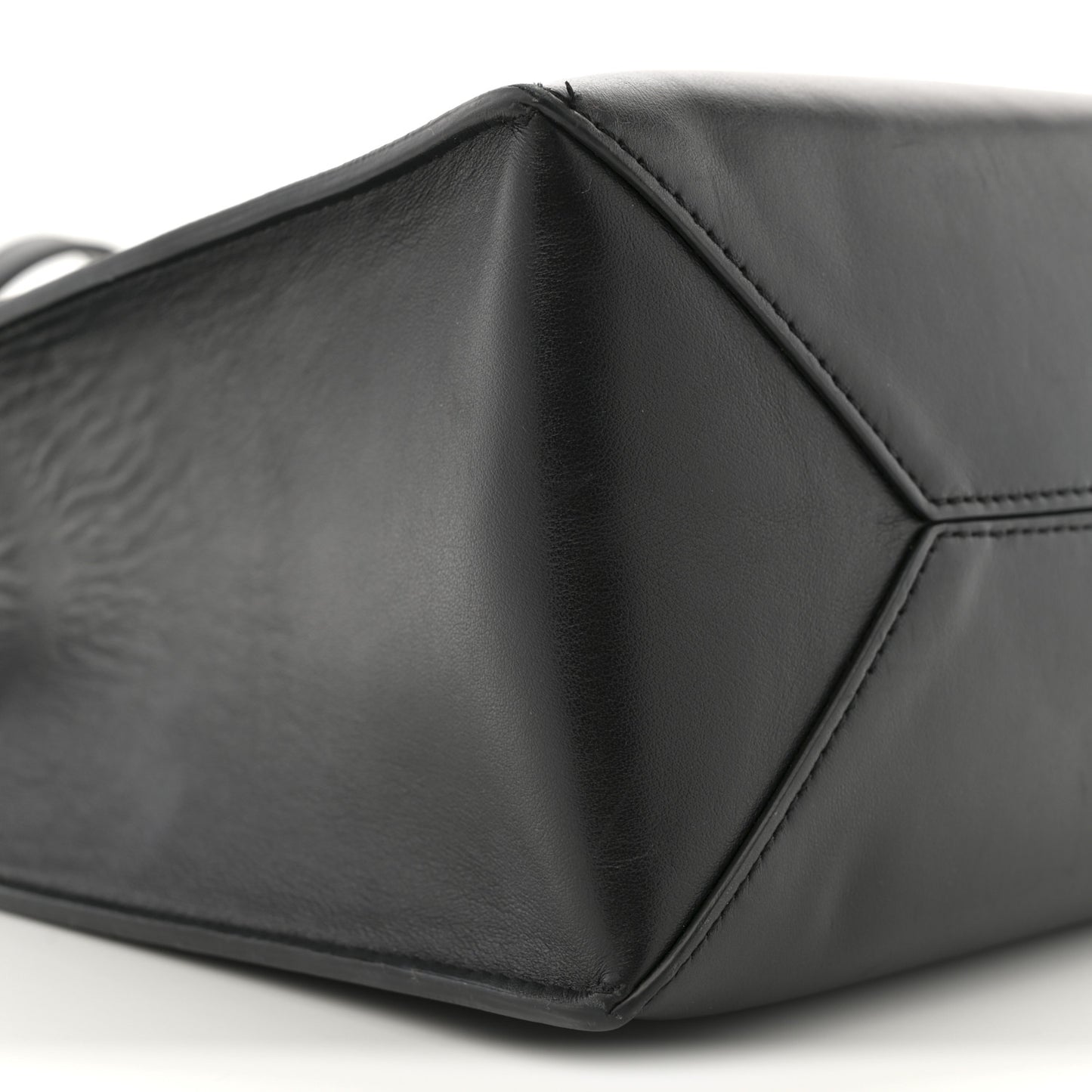 Calfskin Bambi Print Small Stargate Shopper Tote Black