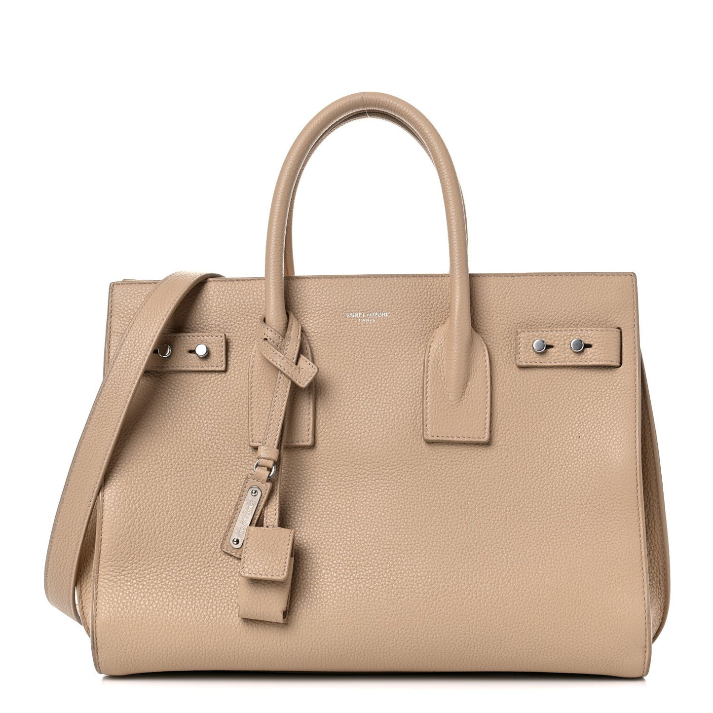 Grained Calfskin Small Supple Sac De Jour Dark Beige