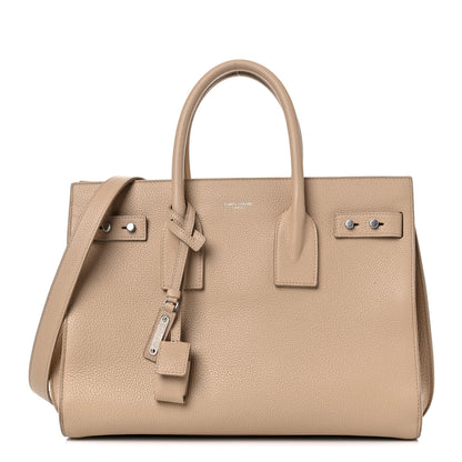Saint Laurent Grained Calfskin Small Supple Sac De Jour Dark Beige 1 of 29
