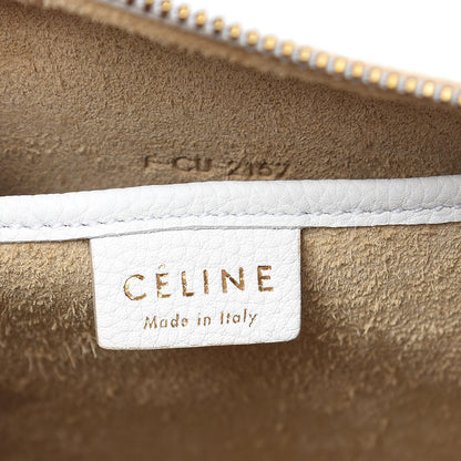 Celine Drummed Calfskin Nano Luggage Optic White 6 of 12