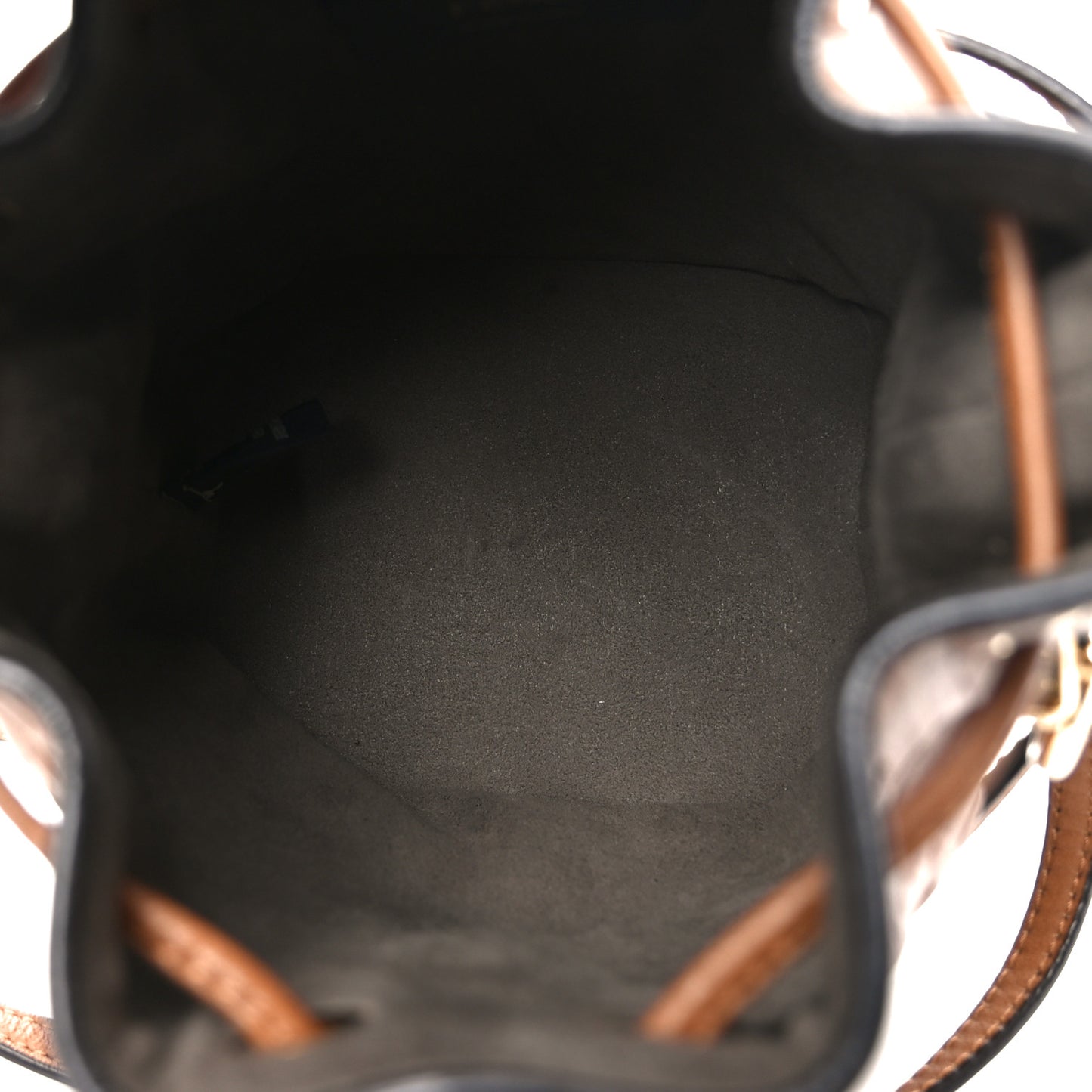 Vitello Cristallo Nature F is Fendi FF 1974 Embossed Mini Mon Tresor Bucket Bag Cuoio